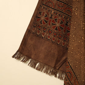 Brown - Block Printed Cotton Ajrakh Handloom Towel 27