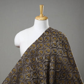 Brown Block Printed Cotton Jahota Fabric