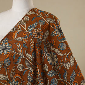 Brown - printed cotton kalamkari fabric 04 - handcrafted