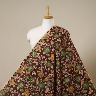 Brown - printed cotton kalamkari fabric 07 - handcrafted