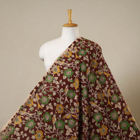 Brown - printed cotton kalamkari fabric 07 - handcrafted