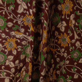 Brown - printed cotton kalamkari fabric 07 - handcrafted