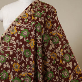 Brown - printed cotton kalamkari fabric 07 - handcrafted