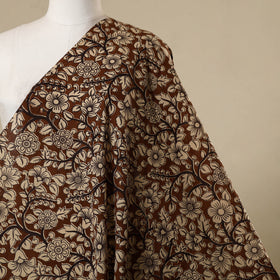 Brown - printed cotton kalamkari fabric 34 - handcrafted
