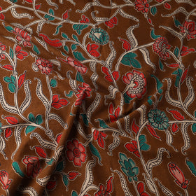 Brown - printed cotton kalamkari fabric 35 - handcrafted