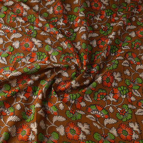 Brown - printed cotton kalamkari fabric 45 - handcrafted