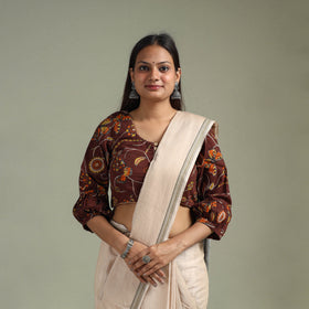 Printed cotton kalamkari readymade blouse 08 - handcrafted