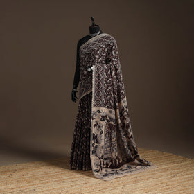 Printed cotton kalamkari saree 03 - handcrafted