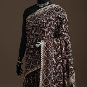 Printed cotton kalamkari saree 03 - handcrafted