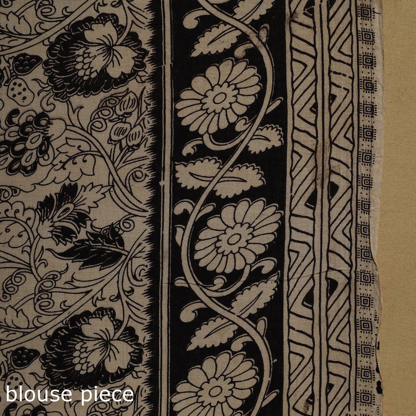 Printed cotton kalamkari saree 04 - handcrafted