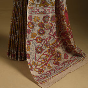 Printed cotton kalamkari saree 18 - handcrafted