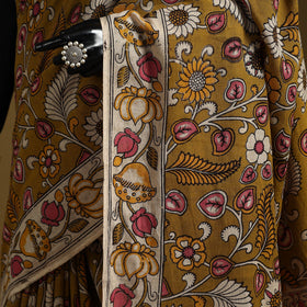 Printed cotton kalamkari saree 18 - handcrafted