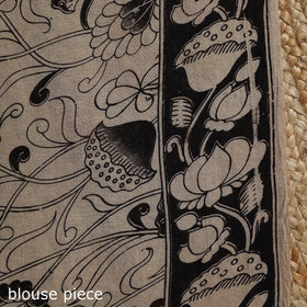 Printed cotton kalamkari saree 19 - handcrafted