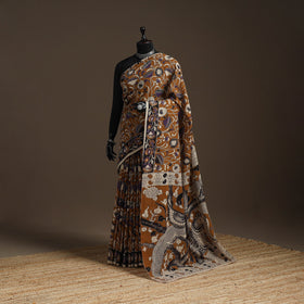Printed cotton kalamkari saree 19 - handcrafted