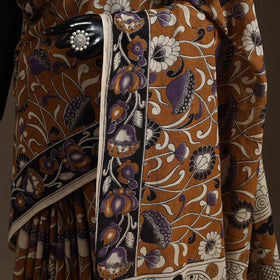 Printed cotton kalamkari saree 19 - handcrafted