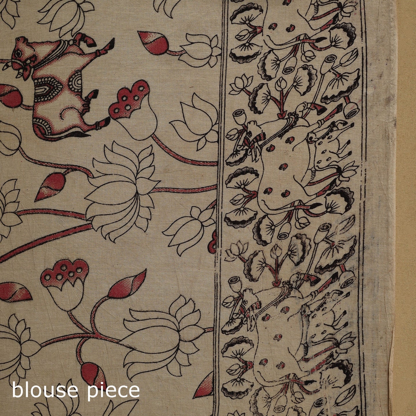 Printed cotton kalamkari saree 31 - handcrafted