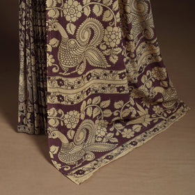 Brown - printed cotton nellore kalamkari saree 02