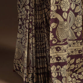 Brown - printed cotton nellore kalamkari saree 02