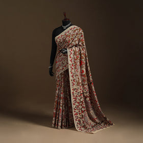 Brown - printed cotton nellore kalamkari saree 35