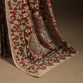 Brown - printed cotton nellore kalamkari saree 35