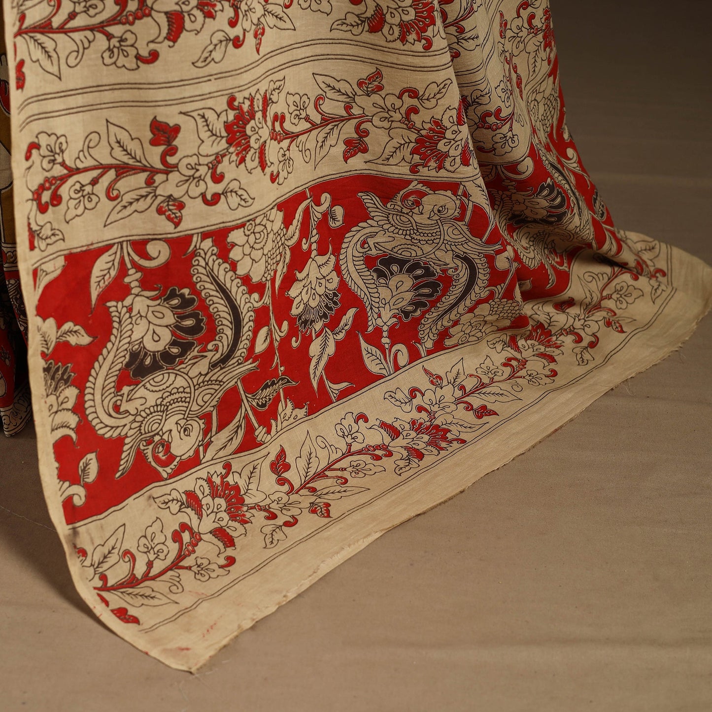 Brown - printed cotton nellore kalamkari saree 58