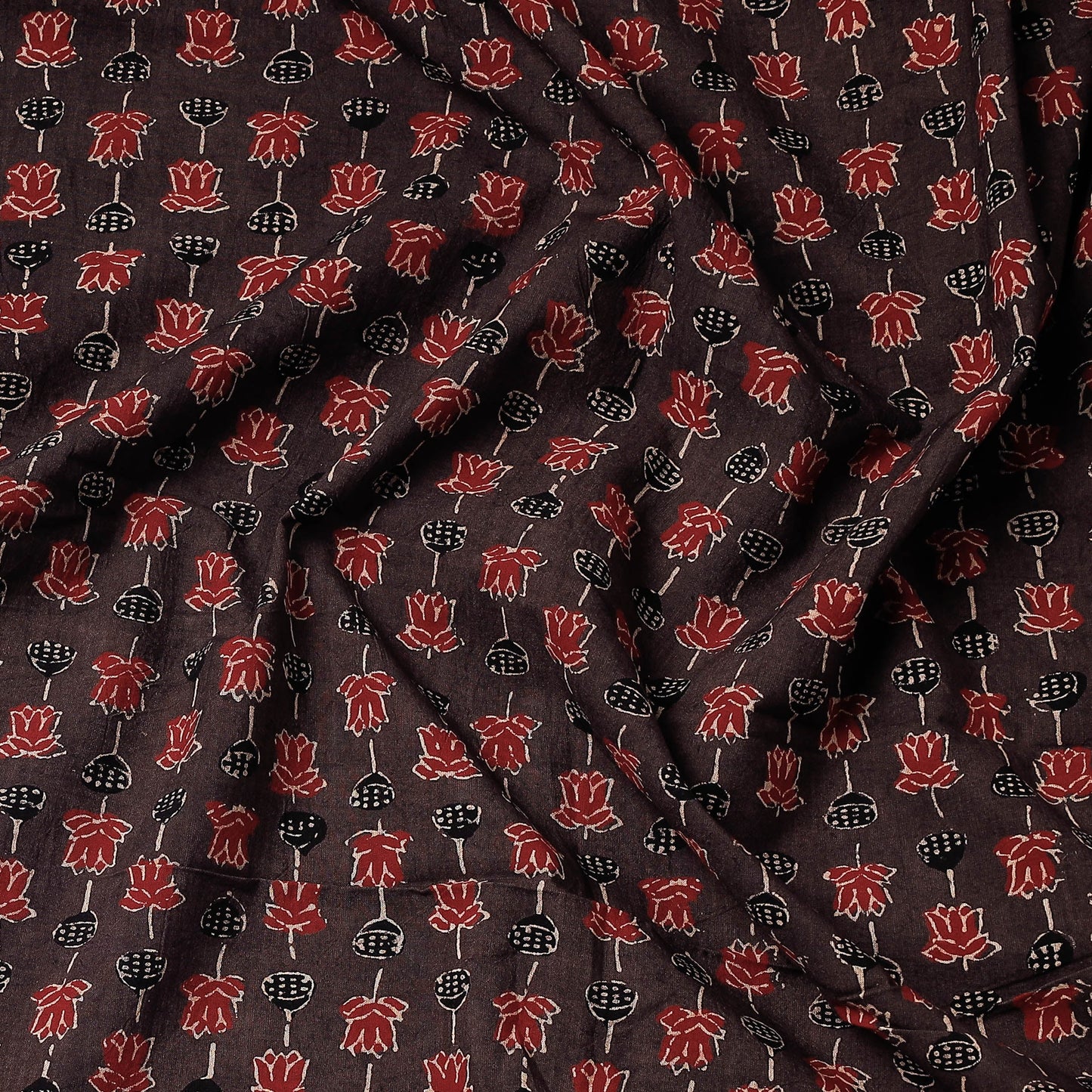 Buy Ajrakh Block Printed Cotton Natural Dyed Precut Fabric Online at iTokri.com