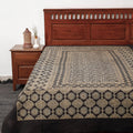  Brown Ajrakh Block Printed Cotton Single Bed Cover