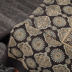  Brown Ajrakh Block Printed Cotton Single Bed Cover