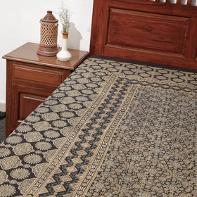  Brown Ajrakh Block Printed Cotton Single Bed Cover