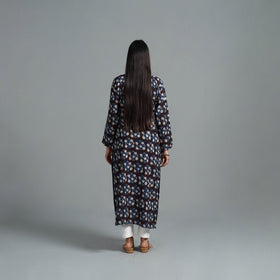 Buy Brown Block Printed Cotton Straight Bagru Kurta for Women