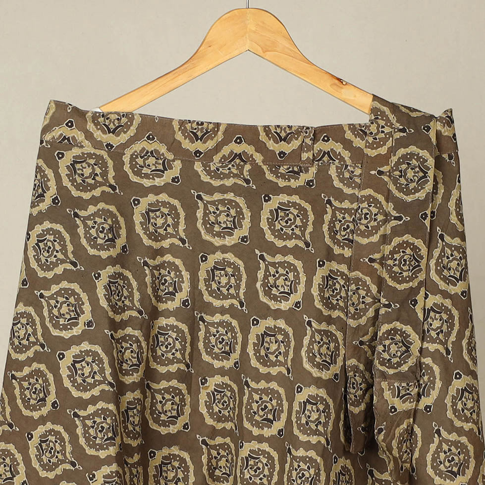  Ajrakh Block Printed Cotton Wrap Around Skirt 06 