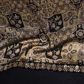 Printed modal silk blouse piece with lace work 27