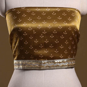 Printed modal silk blouse piece with lace work 33