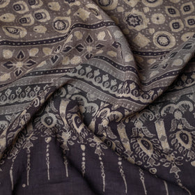   Ajrakh Block Printing Mul Cotton Stole With Tassels 