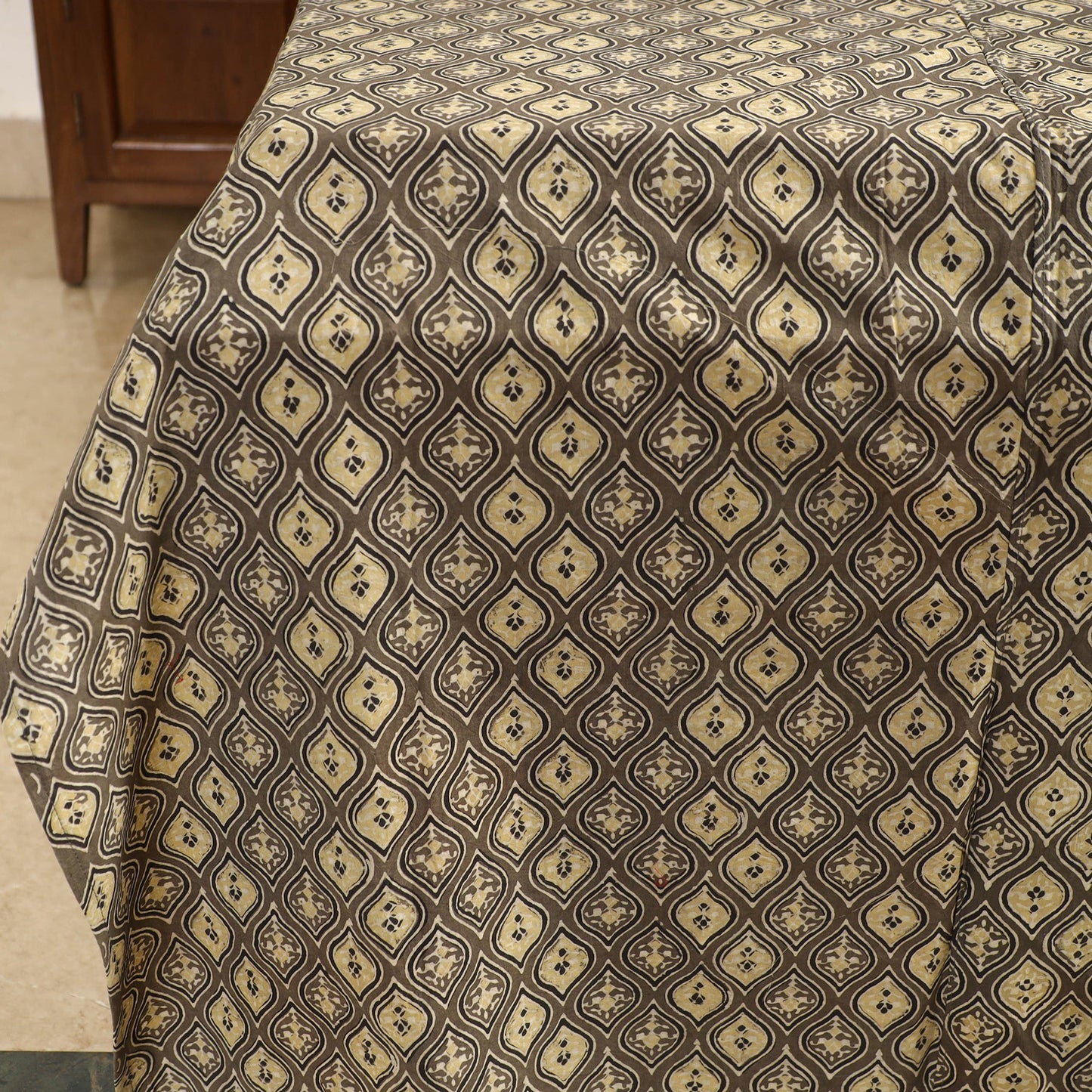 Buy Ajrakh Block Printed Patchwork Cotton Double Bed Cover with Pillow Covers Online at iTokri.com