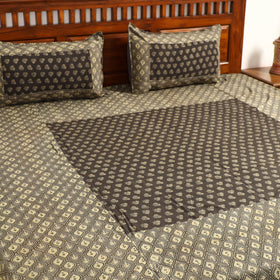 Buy Ajrakh Block Printed Patchwork Cotton Double Bed Cover with Pillow Covers Online at iTokri.com