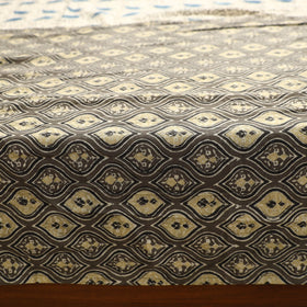 Brown - printed patchwork cotton double bed cover