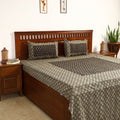 Buy Ajrakh Block Printed Patchwork Cotton Double Bed Cover with Pillow Covers Online at iTokri.com