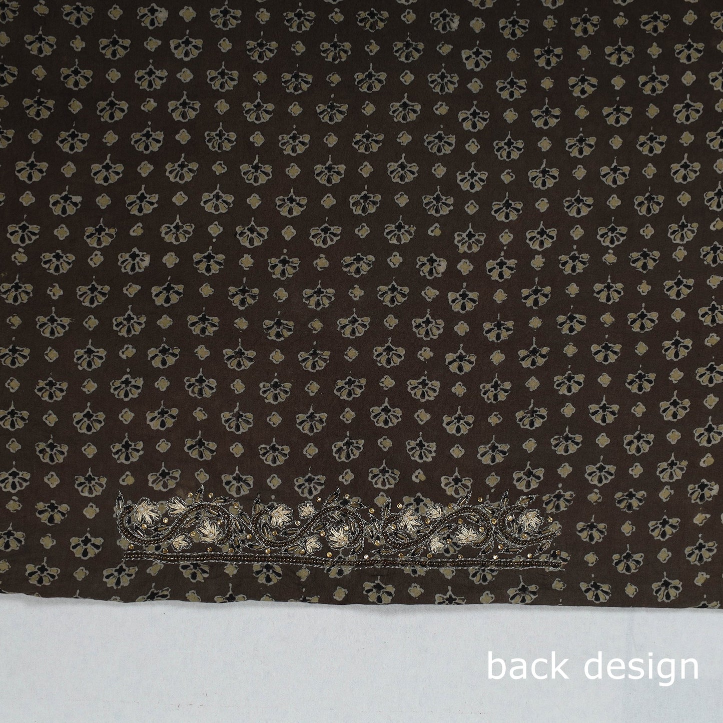 Buy Ajrakh Block Printed Thread & Bead Work Cotton Blouse Piece Online at iTokri.com