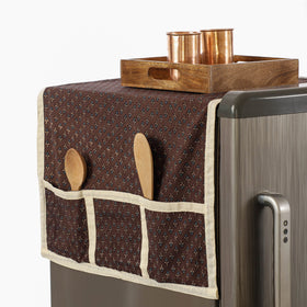 Buy Ajrakh Block Printing Cotton Fridge Top Cover with Multiple Pockets Online l iTokri.com