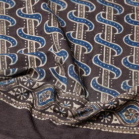 Brown Ajrakh Block Printing Cotton Scarf from Kutch 