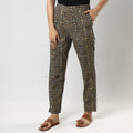 Buy Brown Ajrakh Block Printing Cotton Tapered Casual Pant for Women Online at iTokri.com