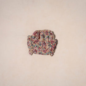 Brown - pure cotton baby girls floral top & shorts (6-12