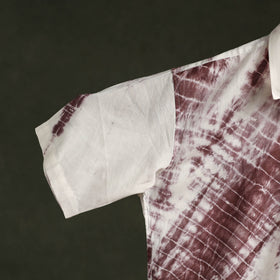 Brown - pure cotton half sleeve tie-dye men shibori shirt