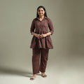 Pure cotton natural dyed ajrakh hand block print night suit