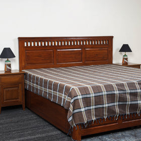 Buy Brown Pure Handloom Double Cotton Bed Sheet 