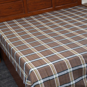 Buy Brown Pure Handloom Double Cotton Bed Sheet 