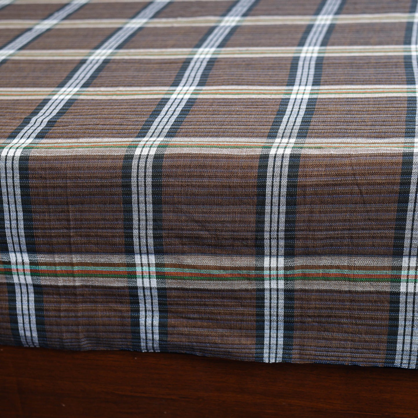 Buy Brown Pure Handloom Double Cotton Bed Sheet 