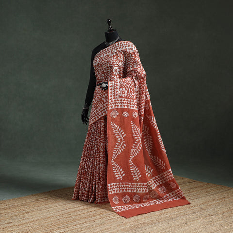 Pure mul cotton hand block batik print saree 33