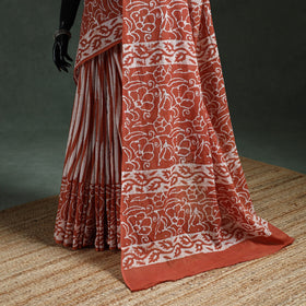 Pure mul cotton hand block batik print saree 35
